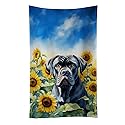 Caroline's Treasures Cane Corso in Sunflowers Kitchen Towel Dish Cloths Guest Hand Towel Decorative Bathroom Towel for Face,Tea, Dishcloth, Kitchen…