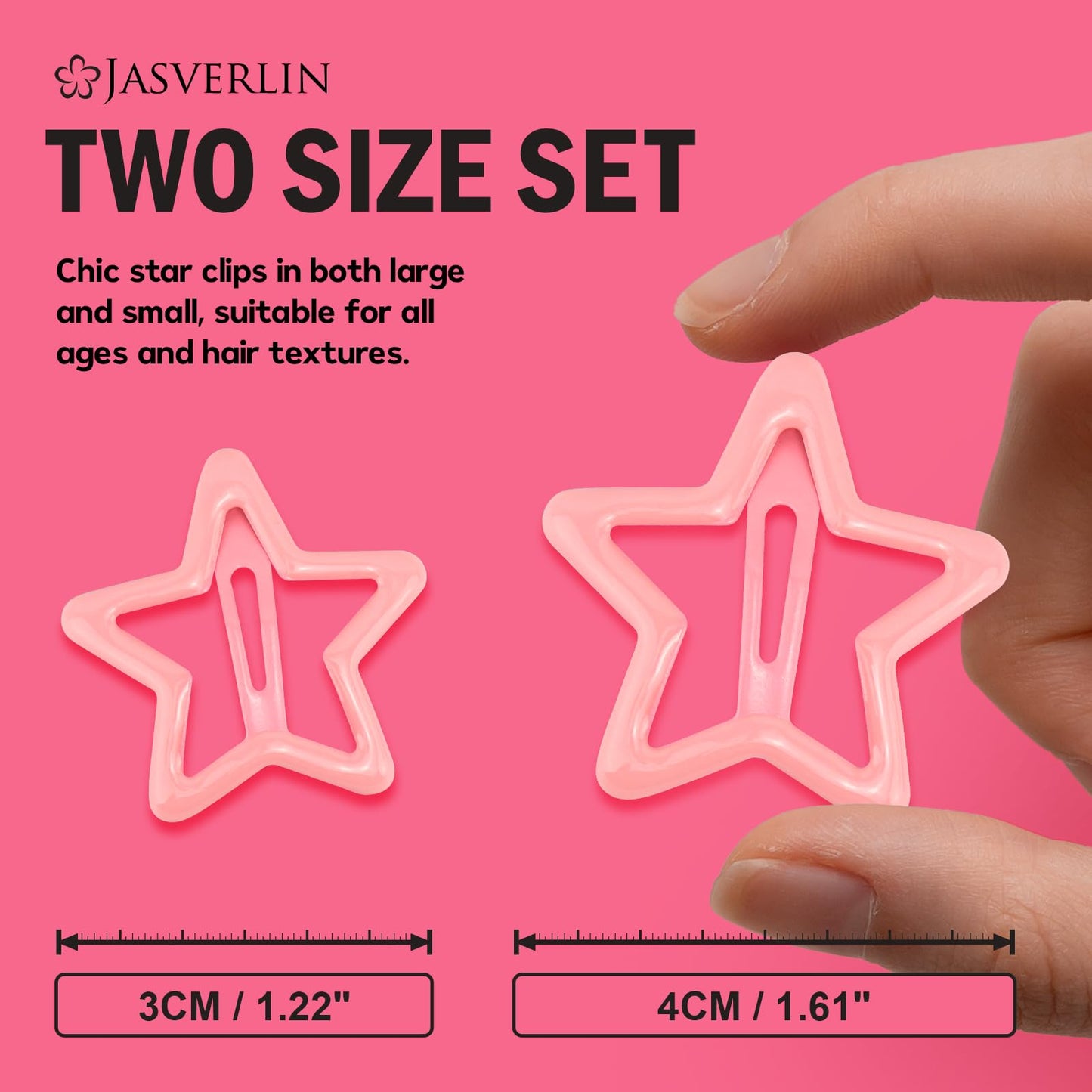 JASVERLIN 36 Pcs Star Snap Hair Clips, Y2k Colorful Cute Barrettes for Women Girls, Thick Fine Non-Slip Hairclips Accessories Glitter Kawaii Rave Beauty and Personal Care JASVERLIN