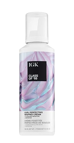 IGK CLASS OF ’93 Curl Perfecting Whipped Cream | Moisture + Definition + Softens | Vegan + Cruelty Free | 5.5 Oz