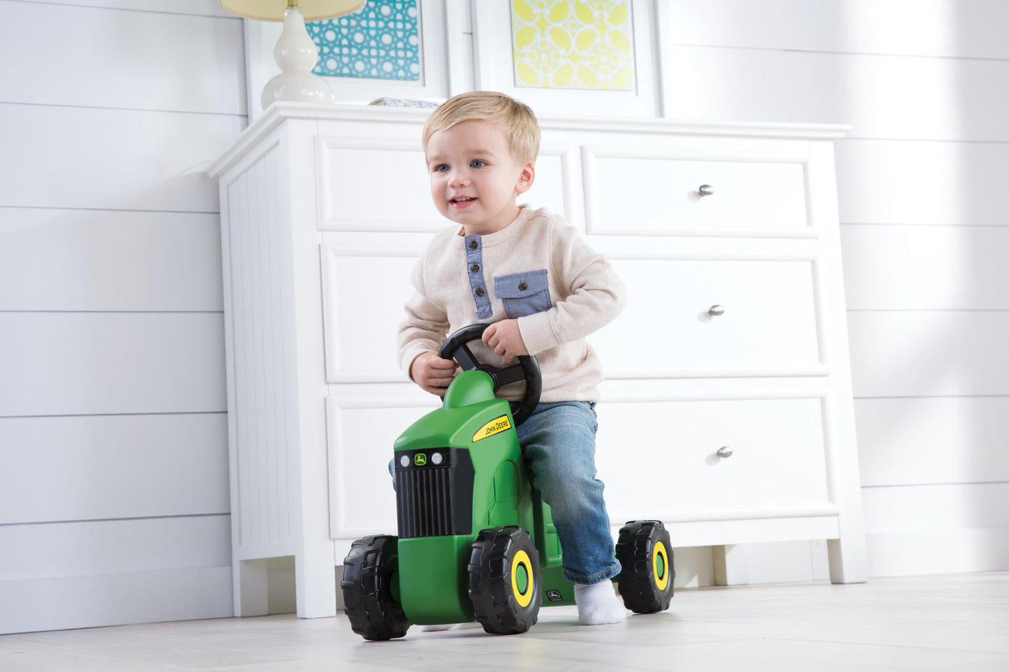John Deere Ride On Toys Sit 'N Scoot Activity Tractor for Kids Ages 18 Months and Up, Green