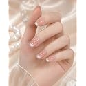 Skiennix Cat Eye Press On Nails - Light Nude 30 Pcs 15 Sizes, Summer Short Square Fake Nails with Glue, Lightweight Natural Reusable Stick On Nails Beauty & Personal Care Skiennix