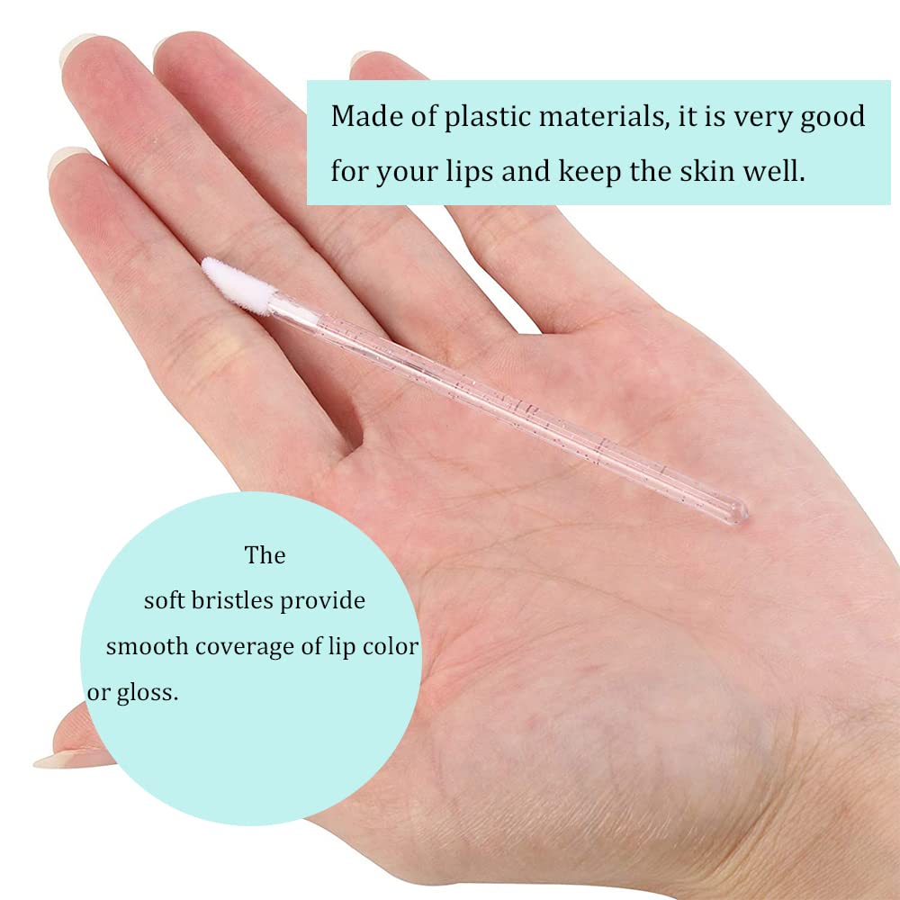 Utoolmart Disposable Lipstick Gloss Wands, Lip Brushes, Make Up Lip Gloss Wands Applicator Tool, Orange, 50 Pcs