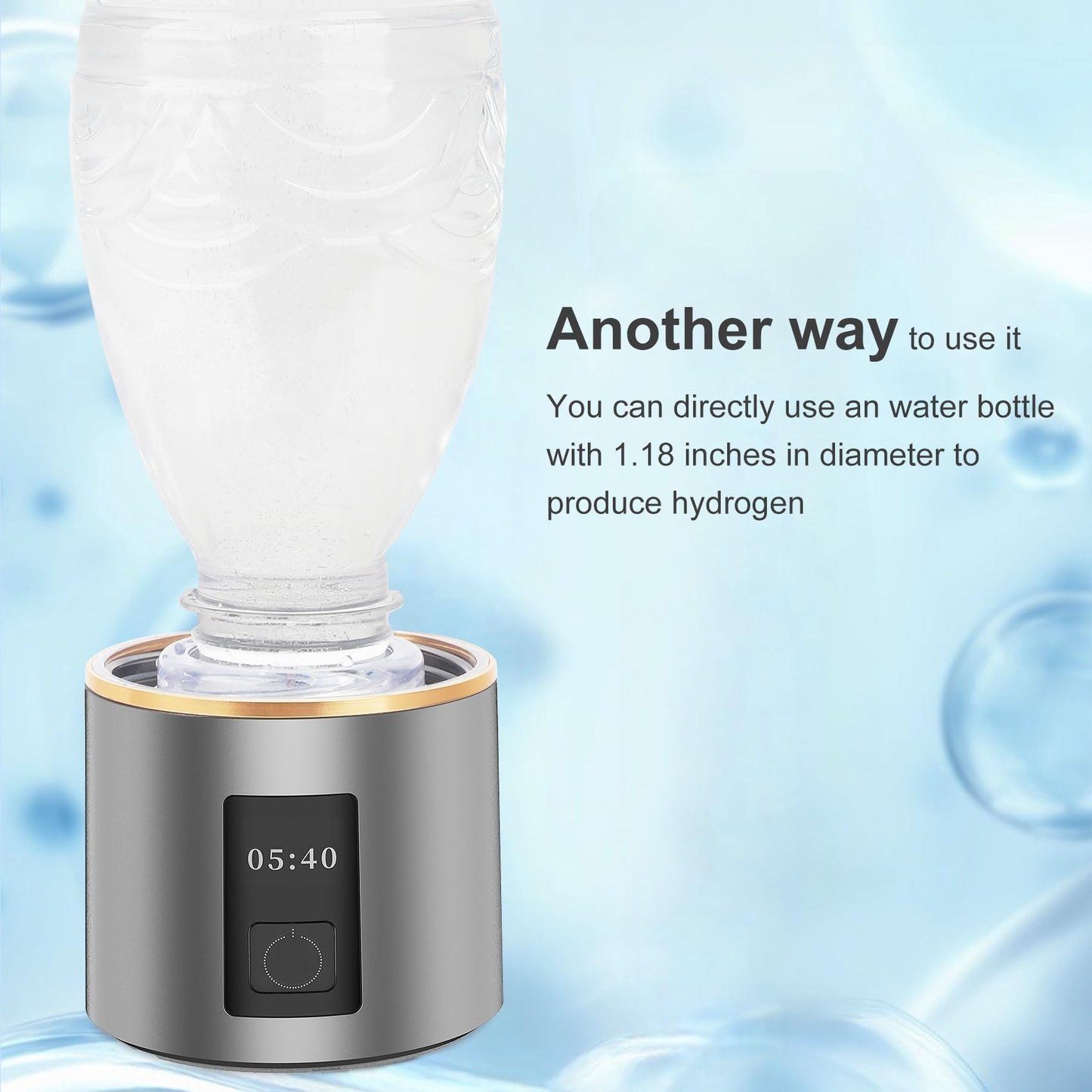 Hydrogen Water Bottle Generator 2024, PEM/SPE Electrolysis Hydrogen Water Technology, 4000+ PPB, LED Display, Hydrogen Water Ionizer Machine, Hydro