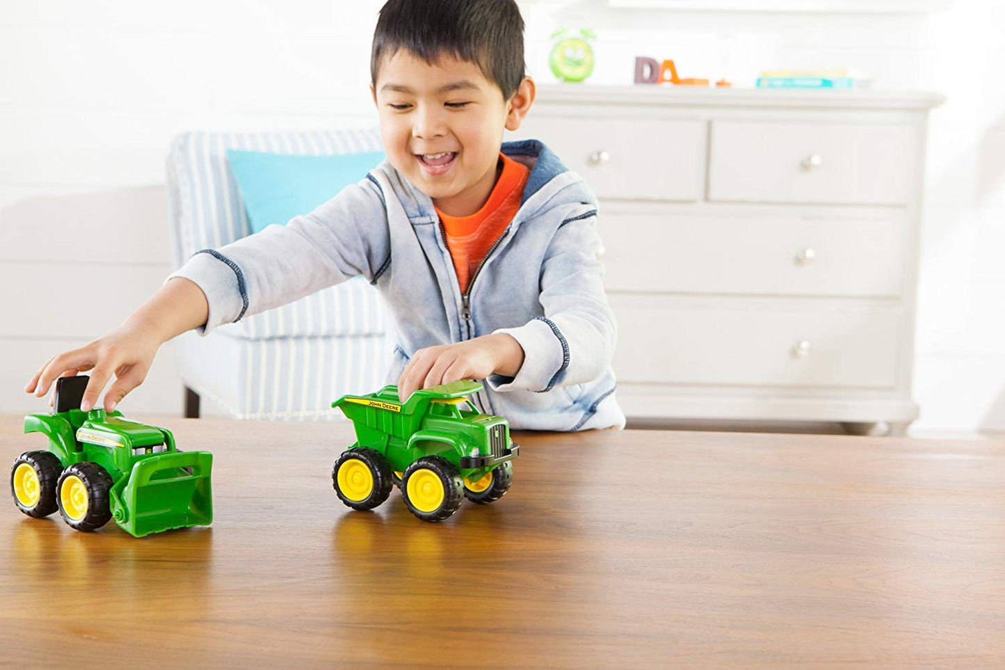 TOMY John Deere Vehicle Set - Includes Dump Truck Toy and Tractor Toy with Loader - Kids Outdoor Toys - Kids Construction and Sandbox Toys - 6 Inches…