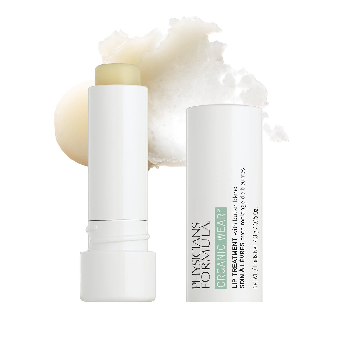 Physicians Formula Organic Wear Lip Balm Treatment, Ultra-Nourishing Shea Butter & Coconut Oil Infused, Hydrating & Conditioning for Smooth, Supple