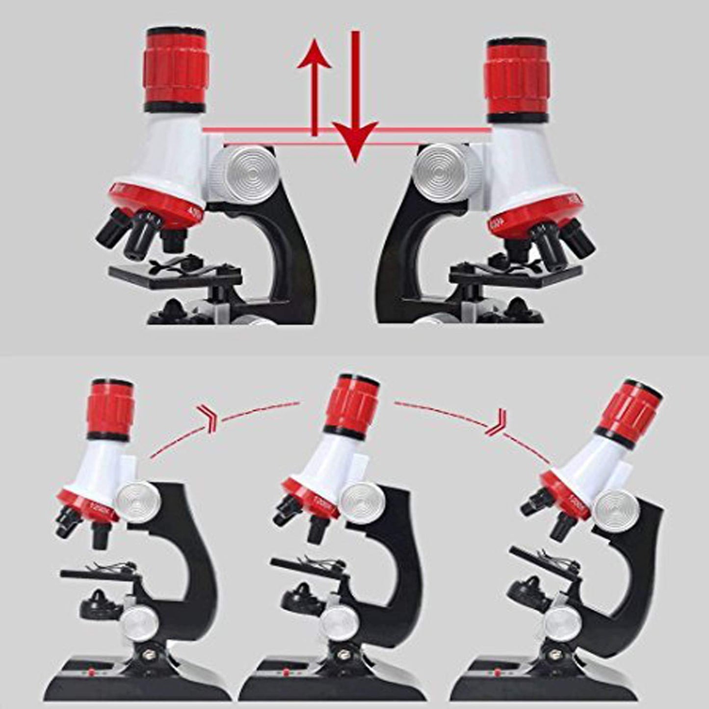 Little World Kids Microscope Kit – Beginner Science Set with LED, 100x/400x/1200x Magnification, Educational Toy Gift for Birthdays & Halloween
