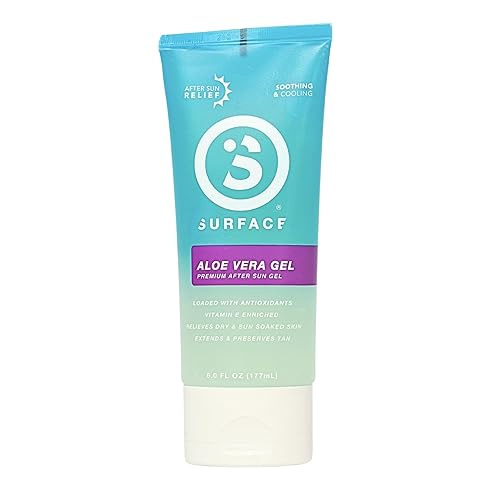 Surface Aloe Vera Gel, Sunburn Relief and After Sun Care, Cooling Hydrating Gel for Face and Body, Non-Greasy Fast-Absorbing Moisturizer for Post Sun