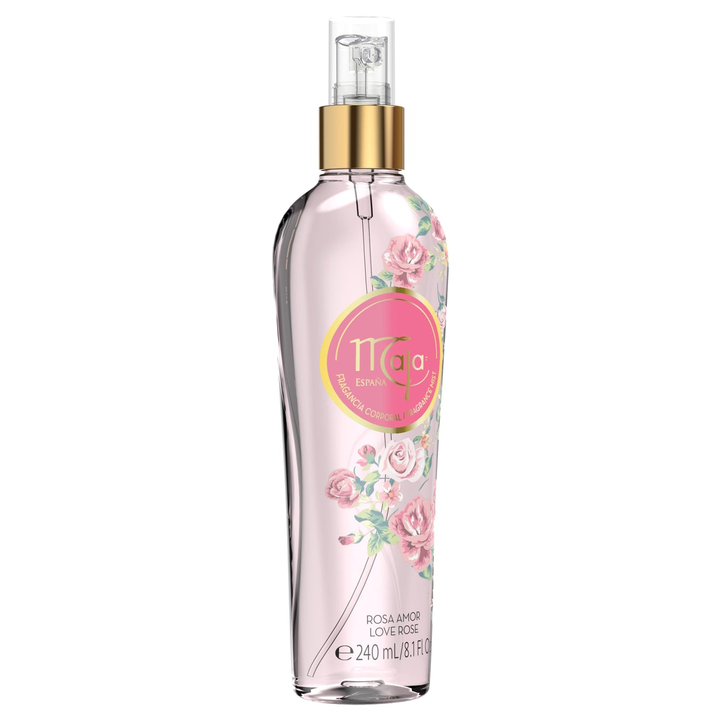 Maja Love Rose Perfumed Body Mist, Delicately Scented to refresh your Body with Flowers Essential Oils 8.1 Fl Oz, Spray Bottle