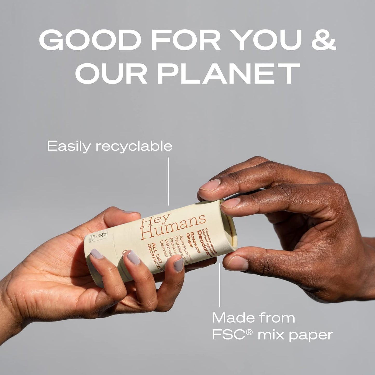 Hey Humans Deodorant, Aluminum Free Deodorant for Women and Men, Contains Naturally Derived Ingredients, All Day Odor Control, Refreshing Essential Beauty and Personal Care HEY HUMANS