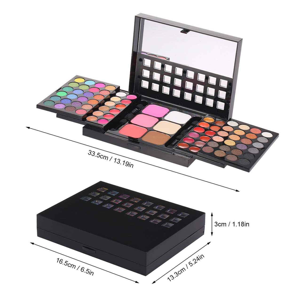 Pure Vie Professional 48 Colors EyeShadow Palette, 18 Lip Gloss, 6 Concealer, 3 Blusher and 3 Shading Powder