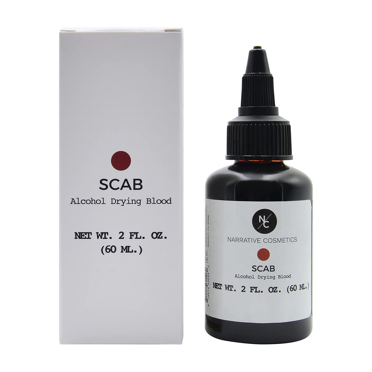 Narrative Cosmetics Alcohol Drying Blood - 2 fl oz | Dries to Touch, Keeps Wet Glossy Look | Won't Transfer or Smudge | SFX Wounds, Scabs, Gore |