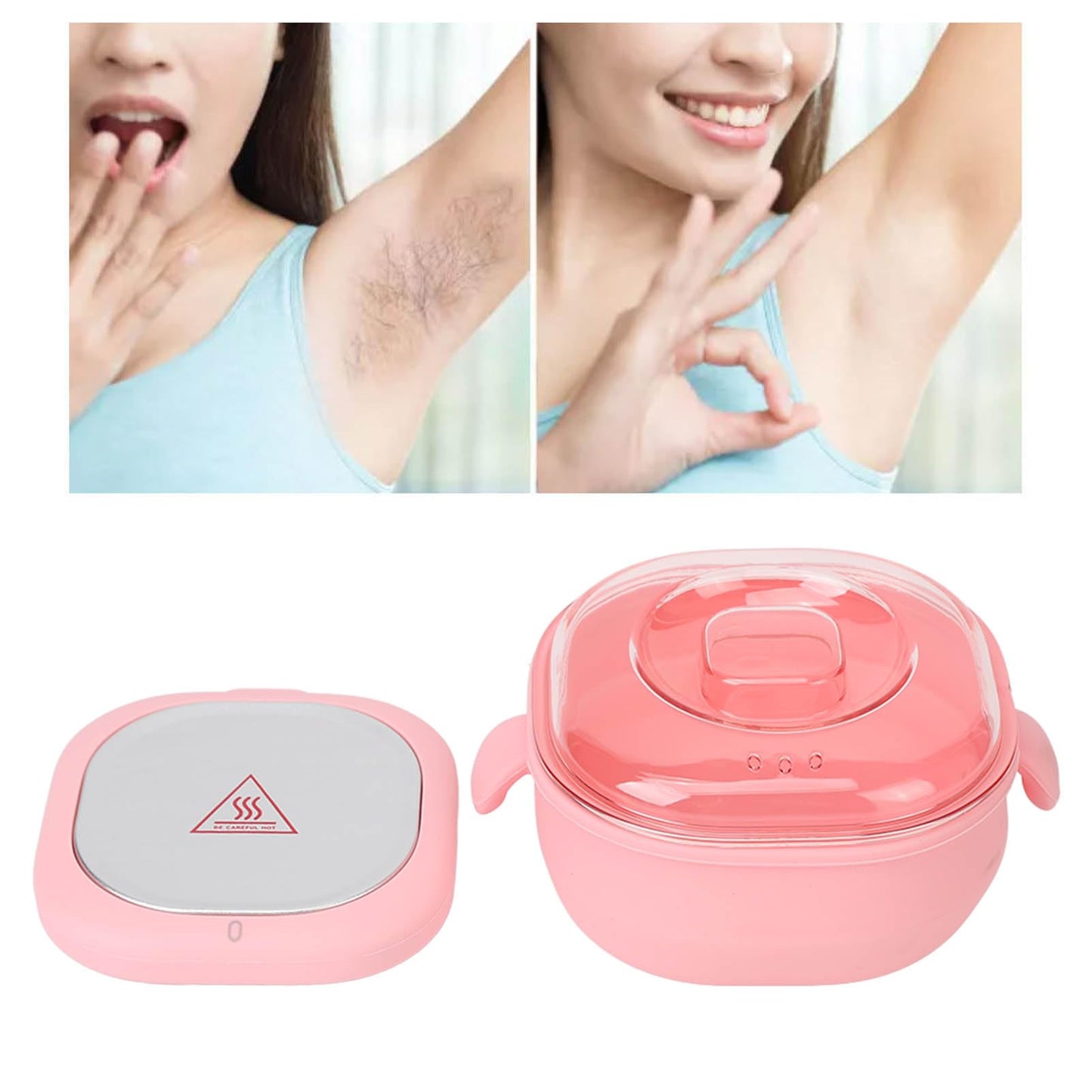 Wax Warmer for Hair Removal, Electric Hot Wax Heater Machine 400ml Silicone Melting Pot Liner Waxing Kit for Women Men Body Legs Beauty and Personal Care Ejoyous
