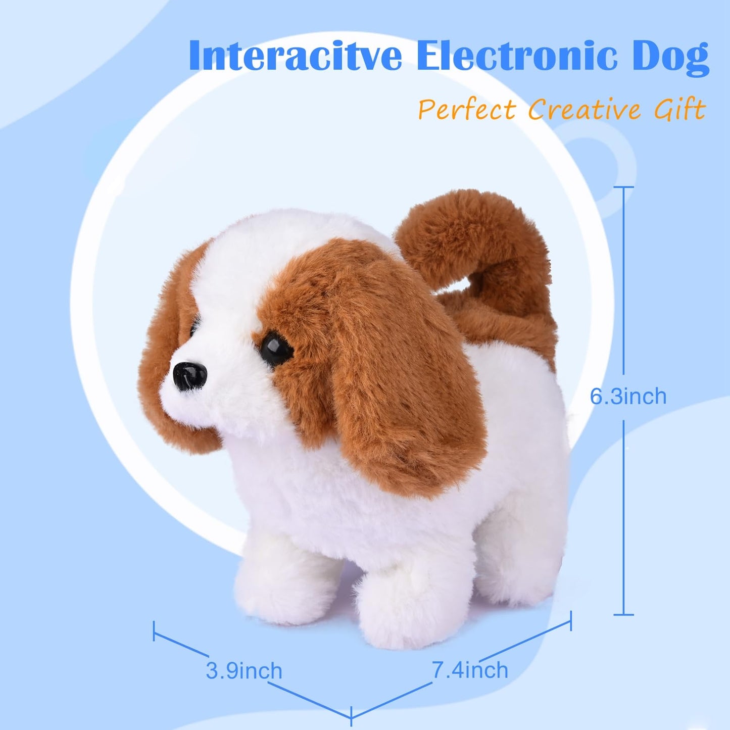 WorWoder Plush Saint Bernard Toy Puppy Electronic Interactive Pet Dog - Walking, Barking, Tail Wagging, Stretching Companion Animal for Kids (Saint…