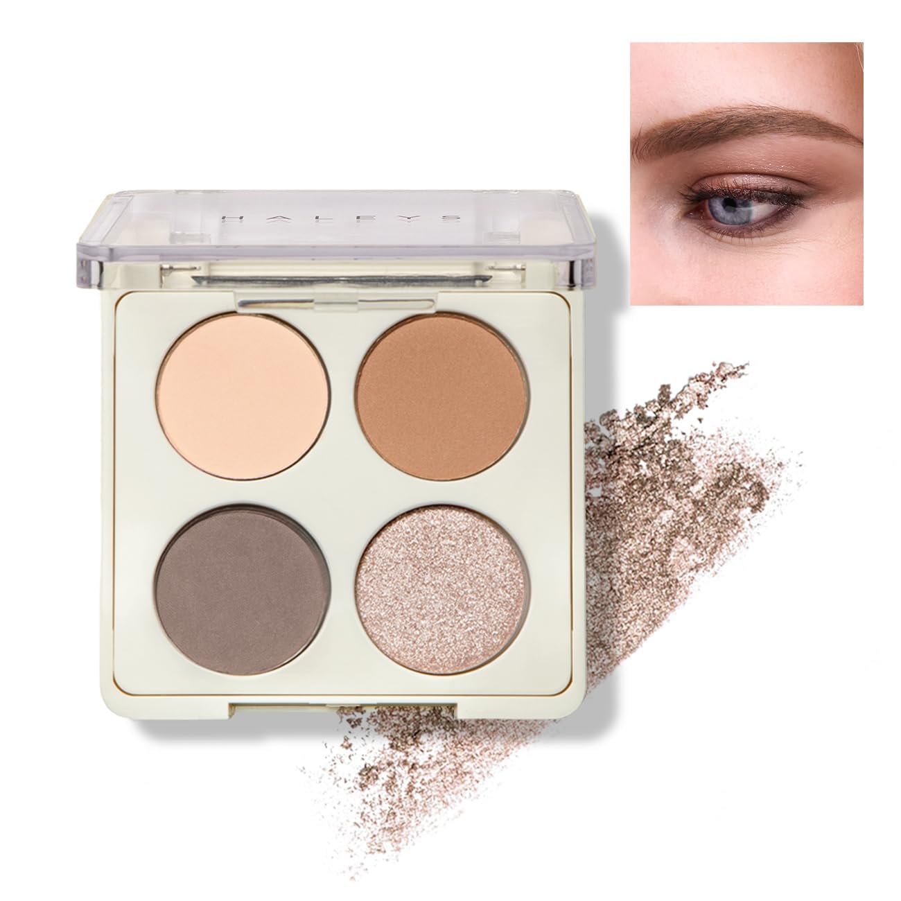 HALEYS Eyeshadow Quad Palette - Re-play Long-Wearing, Talc-Free, Easy-To-Use Buttery velvety Shades, “The Everything” Eye Makeup Palette, Matte