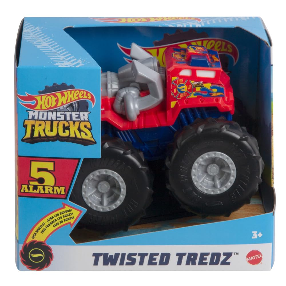 Hot Wheels Monster Trucks Twisted Tredz Vehicles, Creature-Themed 1:43 Scale Toy Truck with Pull-Back Motor & Giant Wheels, Gift for Kids Ages 3…