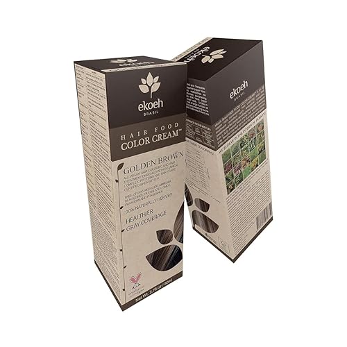 Hair Color EKOEH BRASIL Cream Golden Brown, PPD FREE, VEGAN 2.7fl.oz