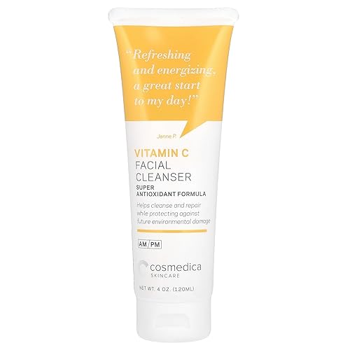Cosmedica Skincare Vitamin C Facial Cleanser - 4 oz, Vitamin C for Anti-Aging - Gentle Face Cleanser Refreshes and Restores Skin’s Natural Vibrance