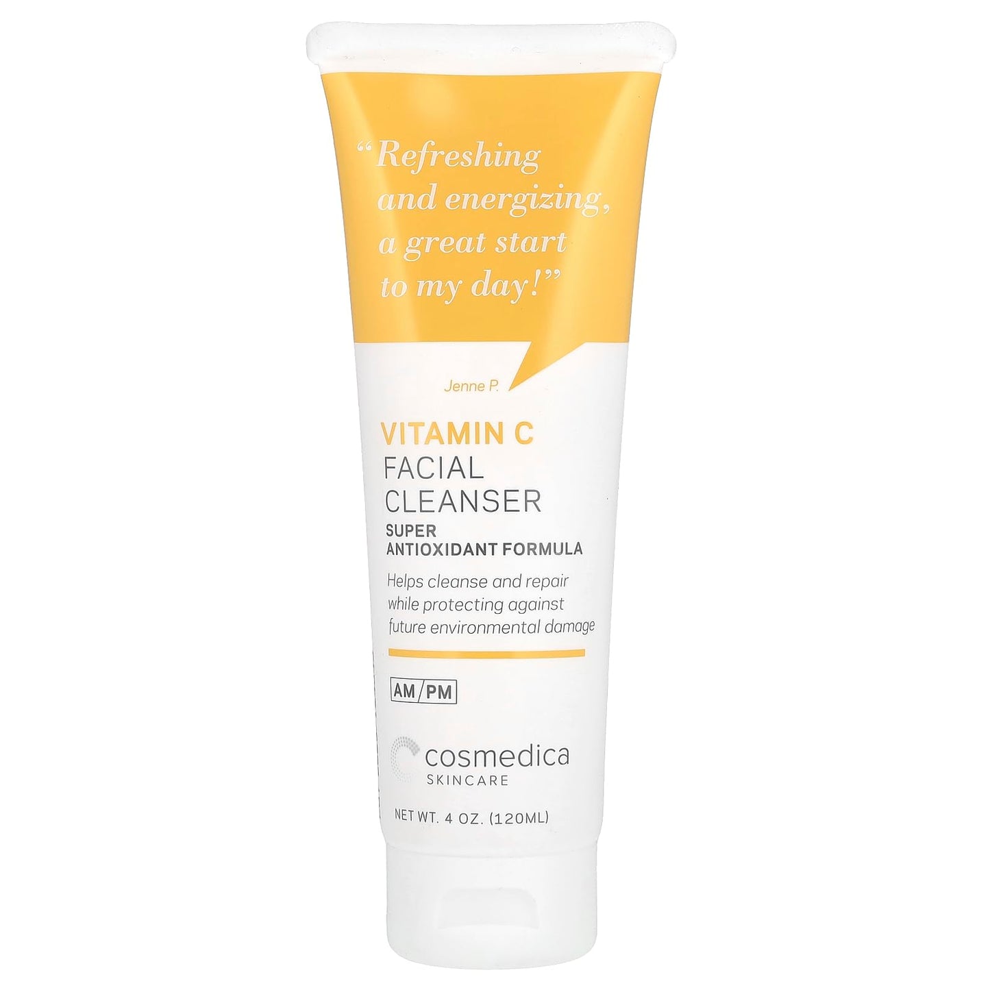 Cosmedica Skincare Vitamin C Facial Cleanser - 4 oz, Vitamin C for Anti-Aging - Gentle Face Cleanser Refreshes and Restores Skin’s Natural Vibrance