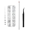 Mr. Pen - 2000 Pcs Rhinestones with Pick Up Tweezer & Picking Pen, Flat Back Round Rhinestones for Crafts, Face Gems, Nails & Makeup