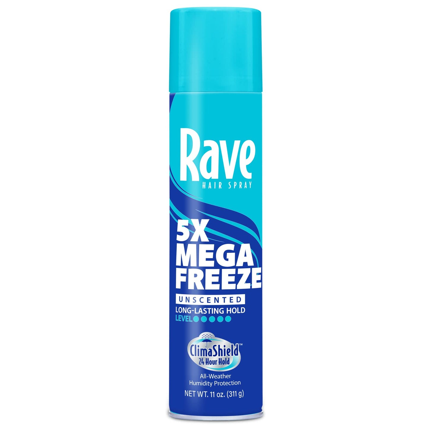 Unscented Aerosol Hairspray by Rave - 5X Freeze Hair Spray for Heat Protection, Volume and Shine - ClimaShield for Extra Humidity and Long Lasting Beauty and Personal Care RAVE 5X FREEZE Default Title