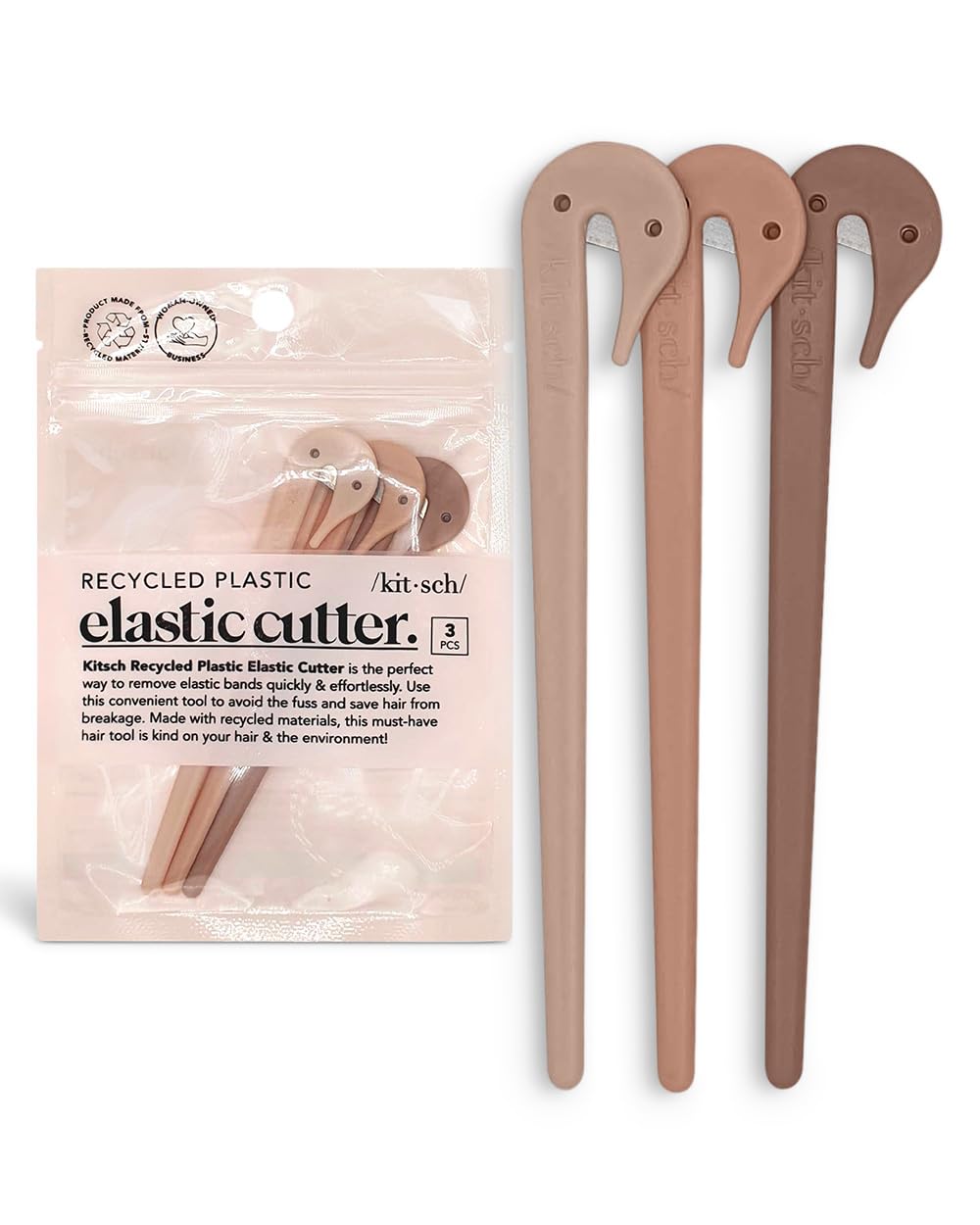 Kitsch Hair Tie Cutter - Easy To Use, Pain Free, Elastic Hair Tie Cutter Tool for Girls & Toddlers, Multicolor, 3pc