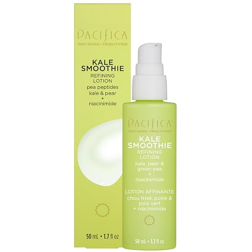 Pacifica Kale Smoothie Face Lotion, Refining Skincare, Face Moisturizer, Niacinamide, Vitamin C and E, Minimize Pores, Face Serum, For All Skin Types