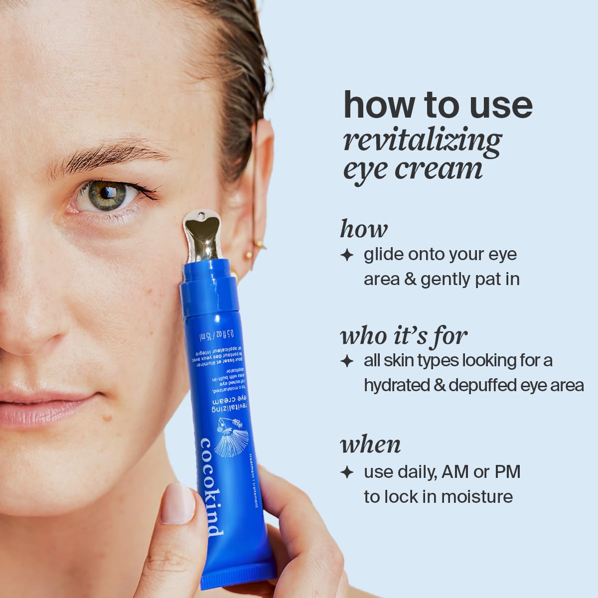 Revitalizing Eye Cream by Cocokind, Depuff & Reduce Fine Lines and Wrinkles, Cream for Firmer and Brighter Looking Eye Area, Hydrating with a Cool