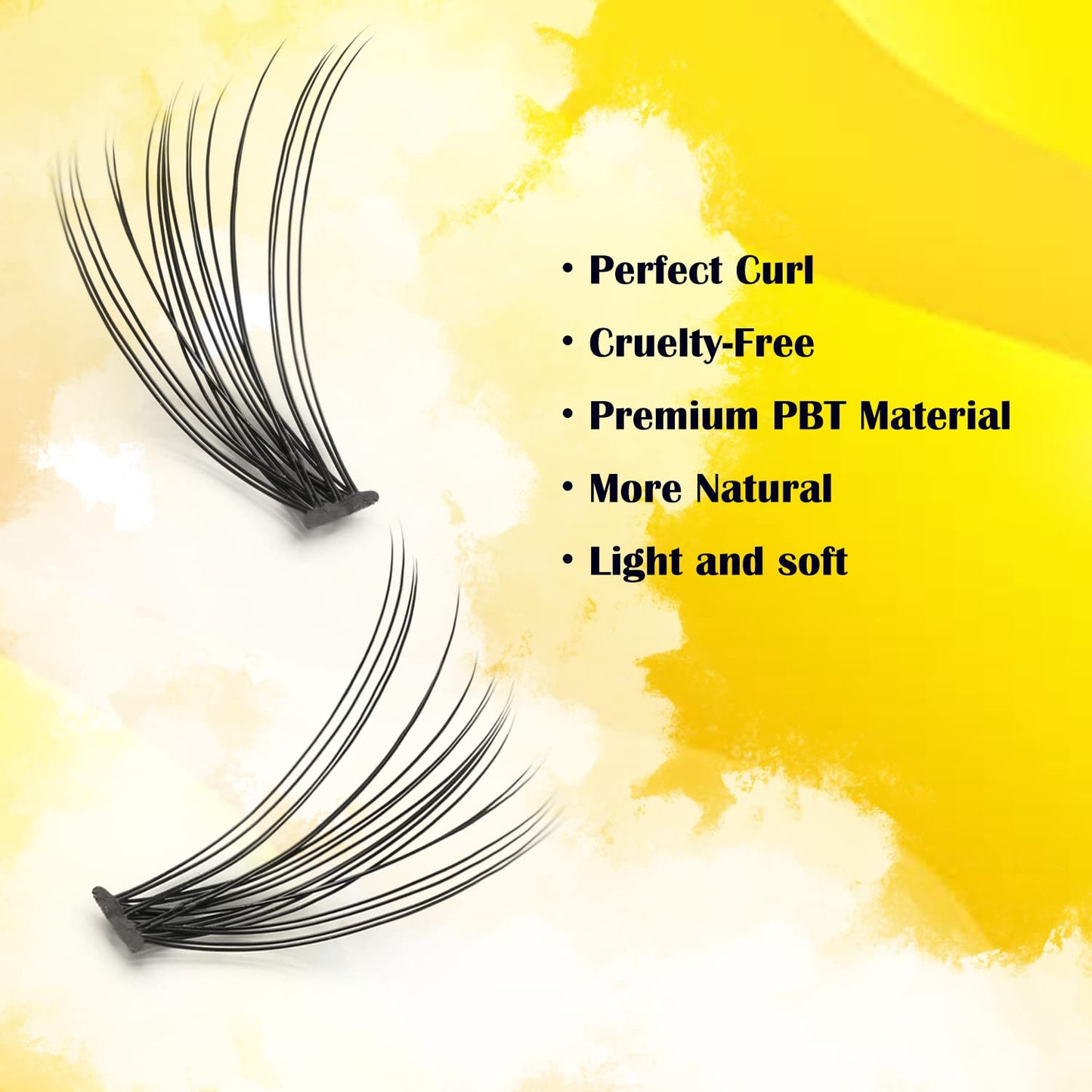 WONSIS 20D Lash Clusters, Individual Lashes, 240 Pcs Individual Lash Extensions, Volume Soft Lightweight Thickness 0.07mm C Curl False Eyelashes