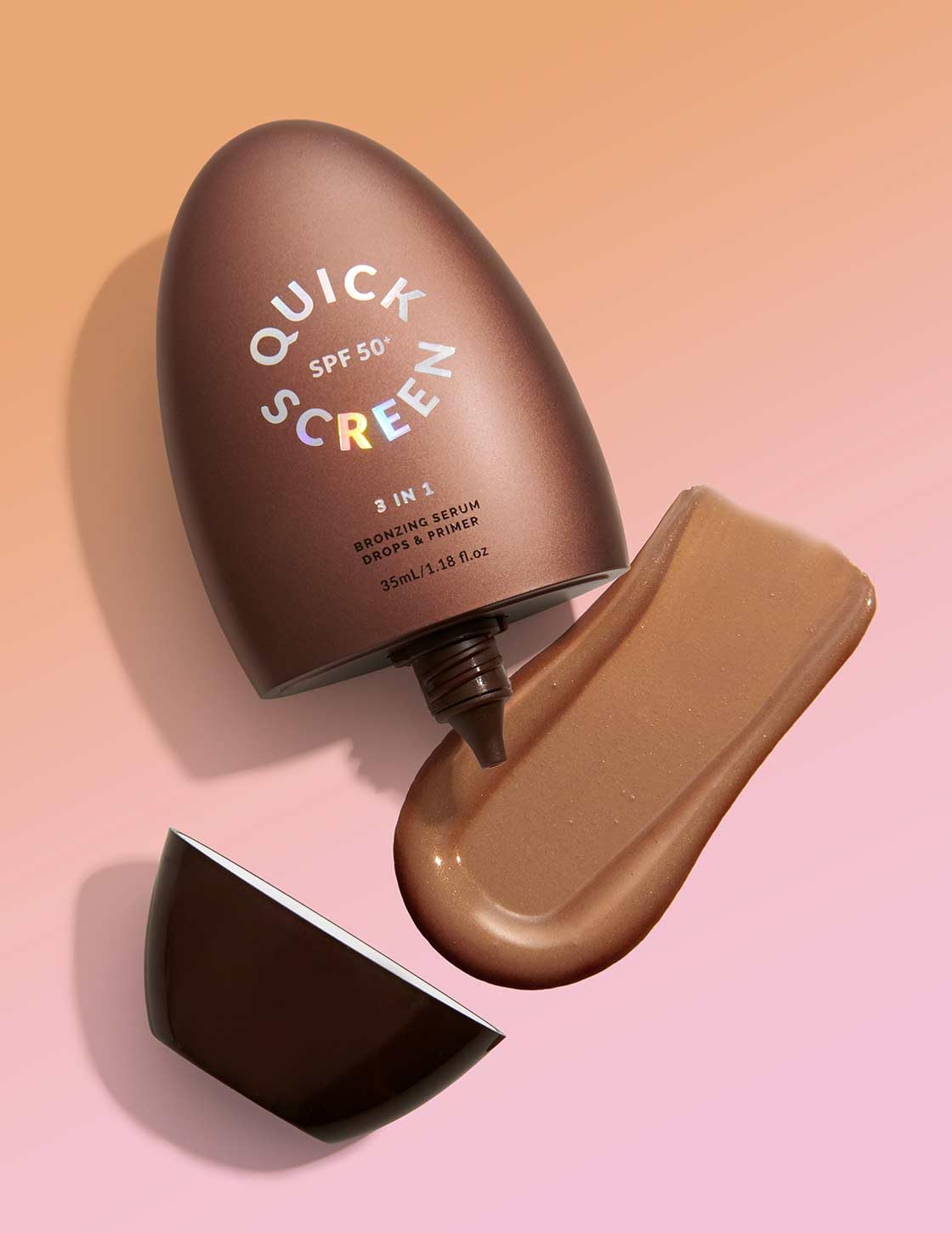 THE QUICK FLICK Bronzing Drops for Face with SPF 50+ Protection - 3-in-1 Liquid Bronzer, Hydrating Serum & Primer for Glowing, Sun-Kissed Skin