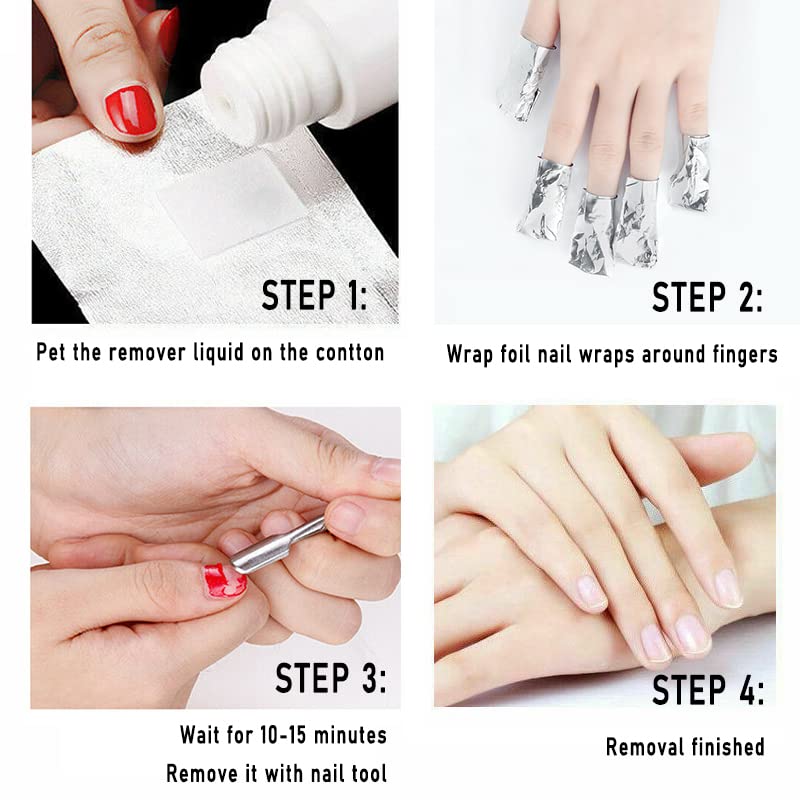 400Pcs Nail Polish Remover Gel Nail Foil Wraps Aluminium Soak Off Foils Cotton Pads Gel Nail Polish Wraps Removal Tool Finger Nail Polish Remover Beauty and Personal Care Rvetol