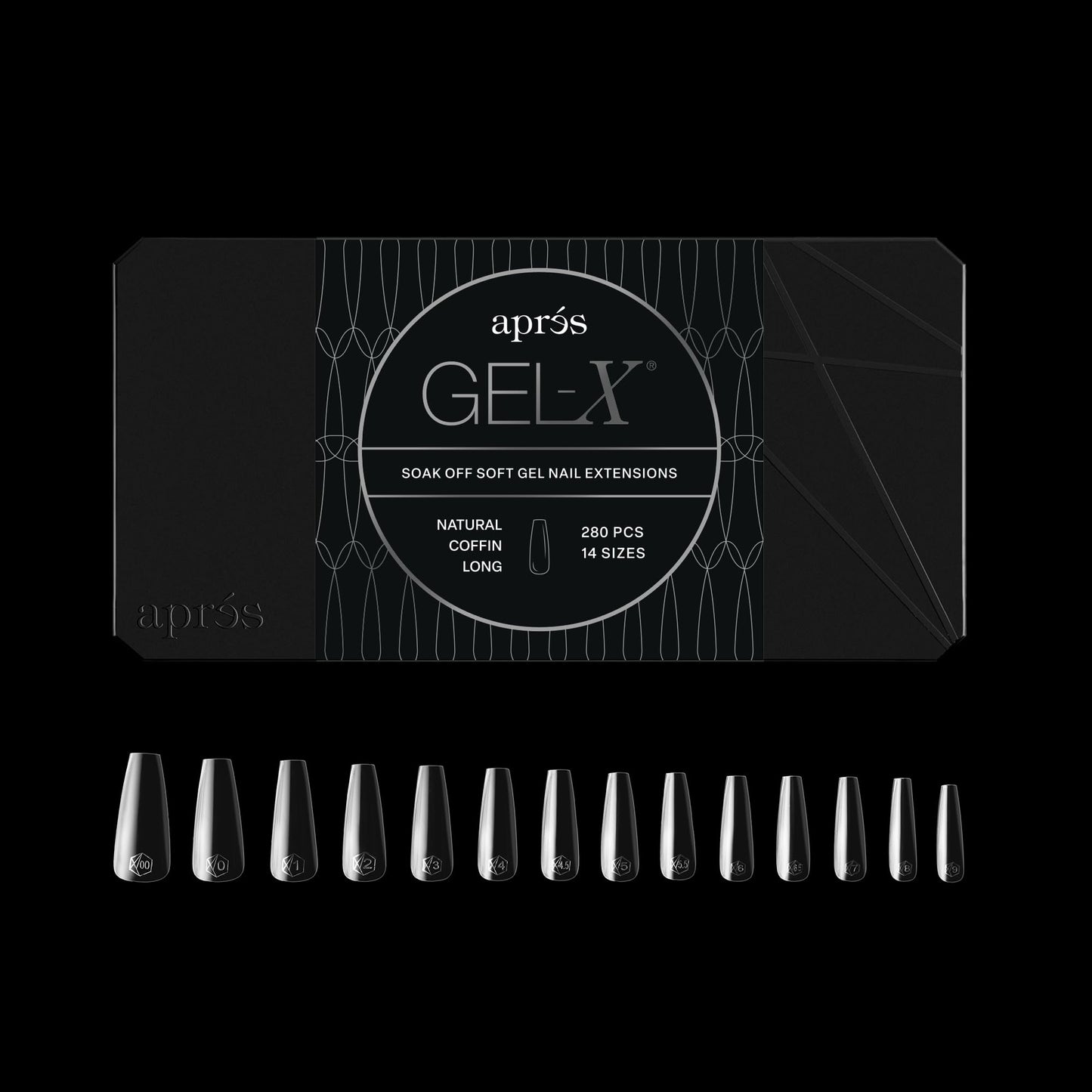 Apres Gel-X® Coffin Box of Nail Tips | 280 Gel-X Tips, Soft Tips, 14 Sizes 00-9 | Half-sizes Included (Natural Coffin Long, 280 Count) Beauty & Personal Care APRÉS