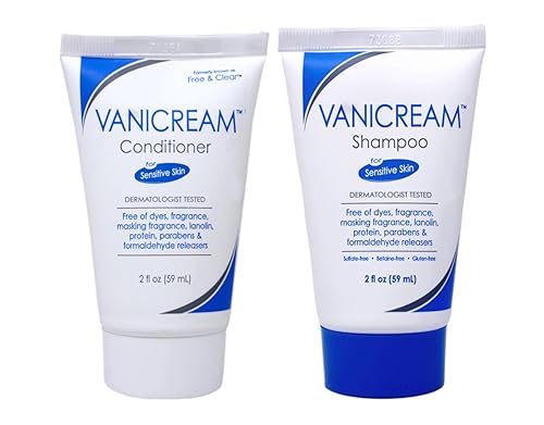 Vanicream Shampoo and Conditioner, 2 Ounce Travel Size Combo Set