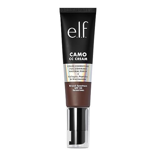 e.l.f. Camo CC Cream, SPF 30 Color-Correcting Medium-To-Full Coverage Face Foundation, Delivers An Airbrushed Finish, Vegan & Cruelty-Free, Rich 640 W