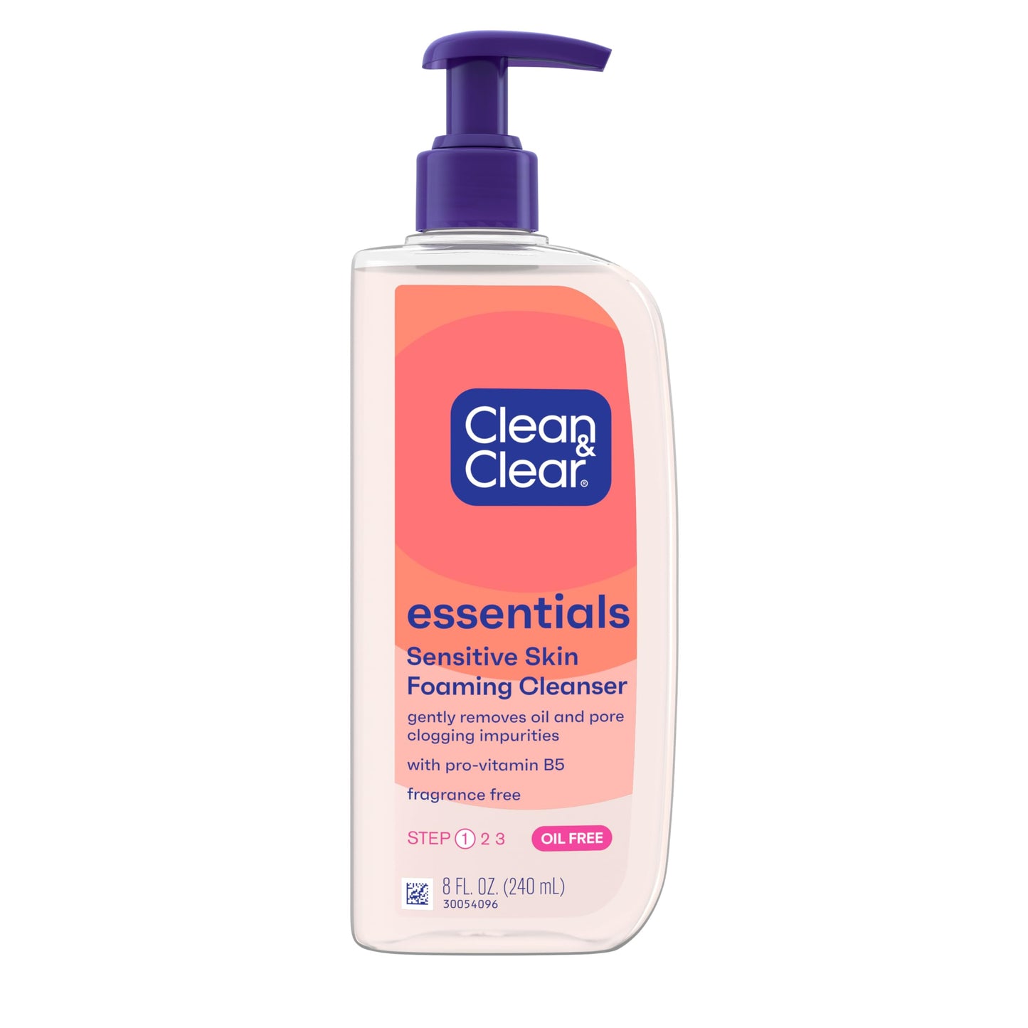 Clean & Clear Essentials Oil-Free Foaming Facial Cleanser, Daily Foaming Face Wash with Pro-Vitamin B5 for Sensitive Skin, Gently Removes Oil