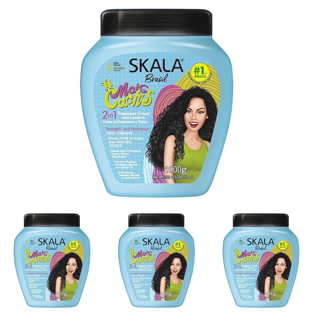 SKALA Expert Mais Cachos 2 in 1 Treatment Cream & Leave In Conditioner for Curly Hair, Vegan Hair Mask, Shea Butter & Castor Oil, Deep Hydration Mask Beauty and Personal Care SKALA Default Title