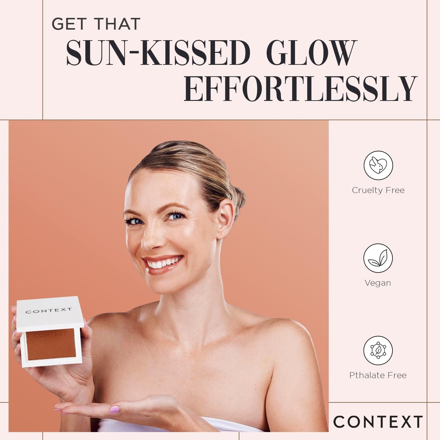Context Skin Matte Bronzer Powder for Face - Vegan & Cruelty Free Bronzer Makeup, Long Lasting Buildable Coverage & Sun Kissed Matte Finish, Blendable