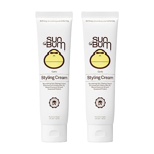 Sun Bum Curls and Waves Styling Cream For Curly Hair | Curl Defining Cream | Frizz Control | Paraben Free | Sulfate Free | 5 Ounce | 2 Count