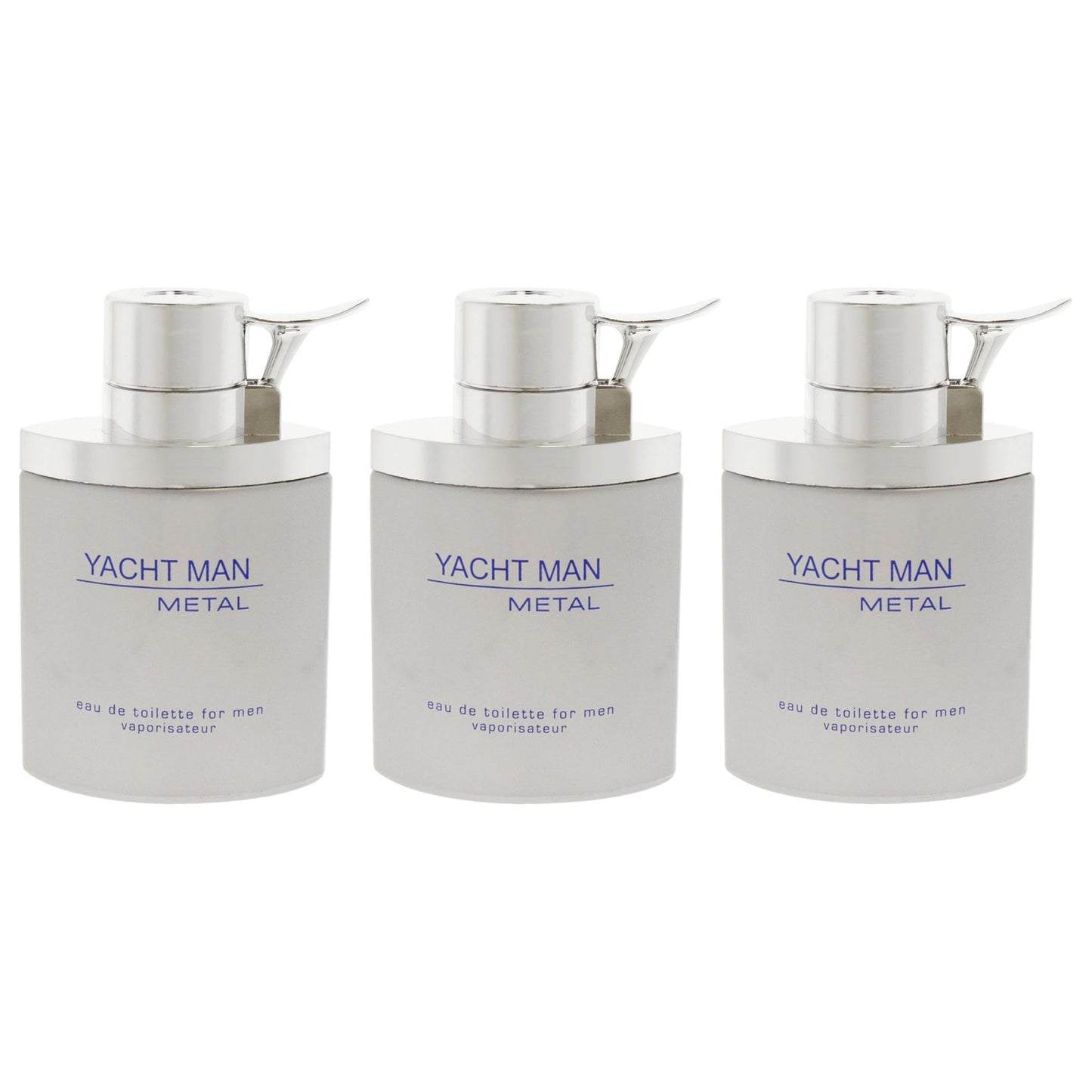 Myrurgia Yacht Man Metal EDT Spray Men 3.4 oz Pack of 3
