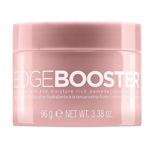 Style Factor Edge Booster Extra Strength & Moisture Rich Pomade | Strong Hold Edge Control Gel for Thick & Coarse Hair | High Shine, Non-Greasy