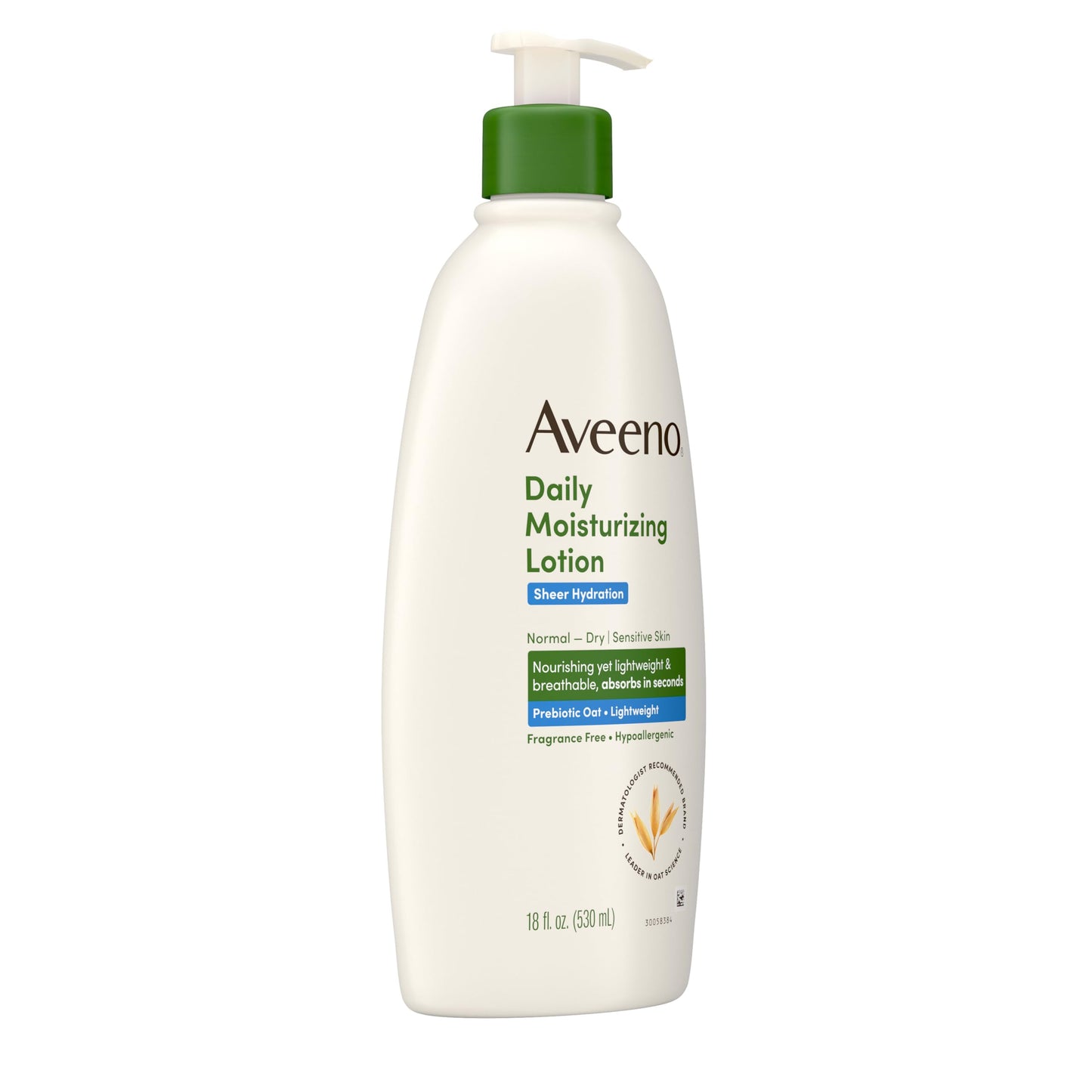Aveeno Active Naturals - Daily Moisturizing Lotion - Sheer Hydration - Fragrance Free - Net Wt. 18 FL OZ (530 mL) Per Bottle - Pack of 2 Bottles