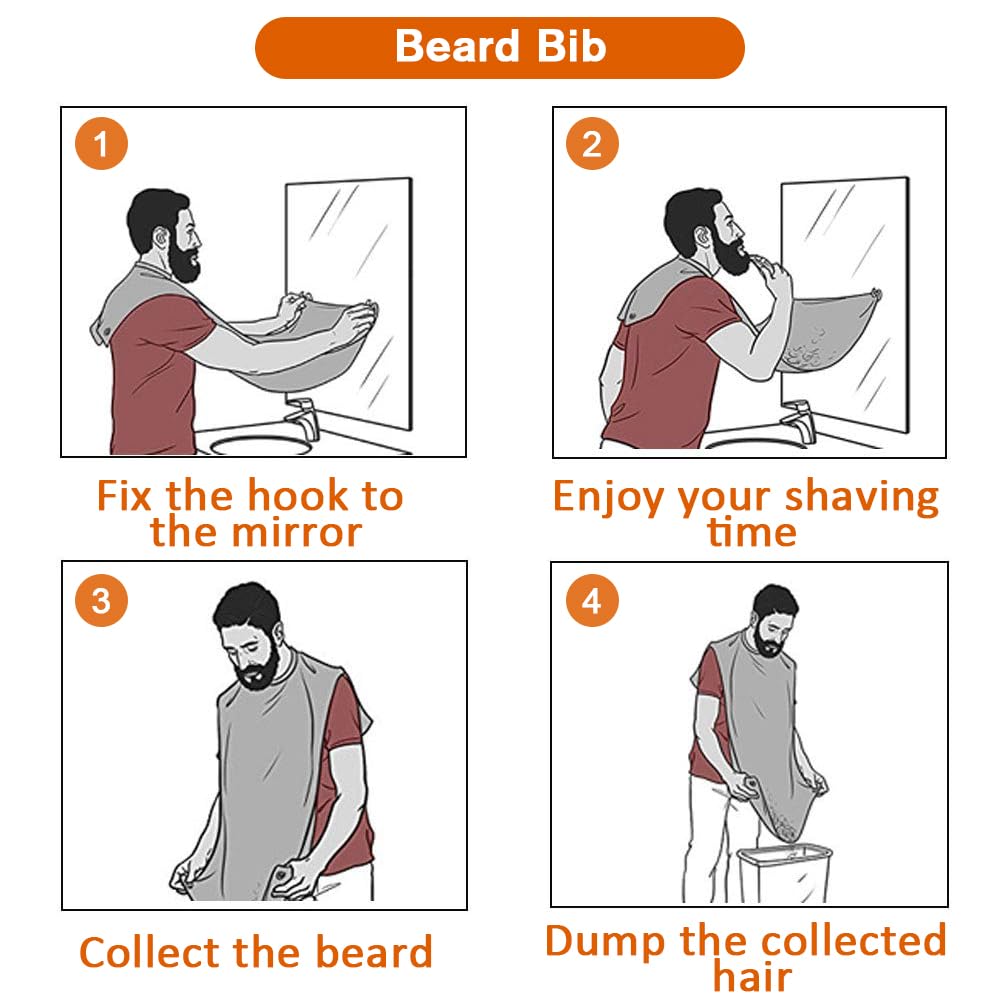 PLACHIDAY Beard Bib Beard Apron Gifts for Men,Beard Trimming Catcher Bib, Dad Fathers Day Anniversary Valentines Day,Christmas gifts,Best Gifts Beauty and Personal Care PLACHIDAY