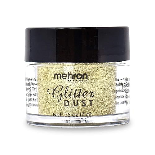 Mehron Makeup Paradise Glitter FX | Professional Cosmetic for Makeup & Art | Vibrant & Shimmering Loose Glitter .25 oz (7 g) (Gold)