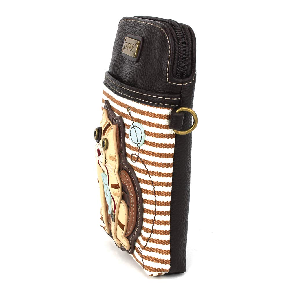 CHALA Crossbody Cell Phone Purse | Women's Wristlet Handbags with Adjustable Strap (Starburst- Brown)
