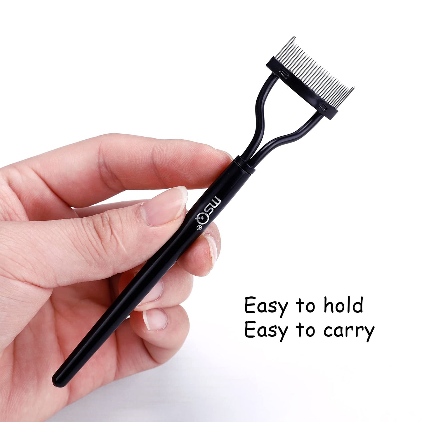 Eyelash Comb MSQ Eyelash Separator Tool Arc Designed Lash Brush Separator With Cover Lash Comb for Eye Makeup Brush Mascara Clump Remover Black Beauty and Personal Care MSQ