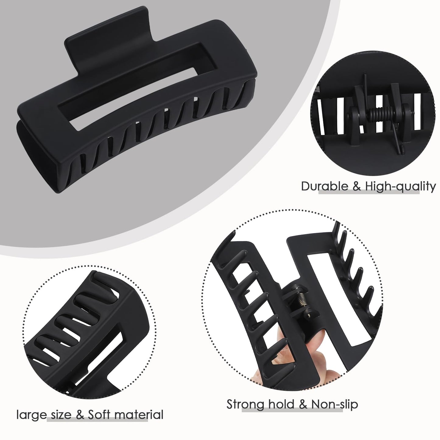 4.1 Inch Large Hair Claw Clips 8 Pcs Rectangle Big Hair Clips for Thick Hair Nonslip Claw Acrylic Banana Jaw Clips Hair Accessories for Women Beauty and Personal Care CHANDAT