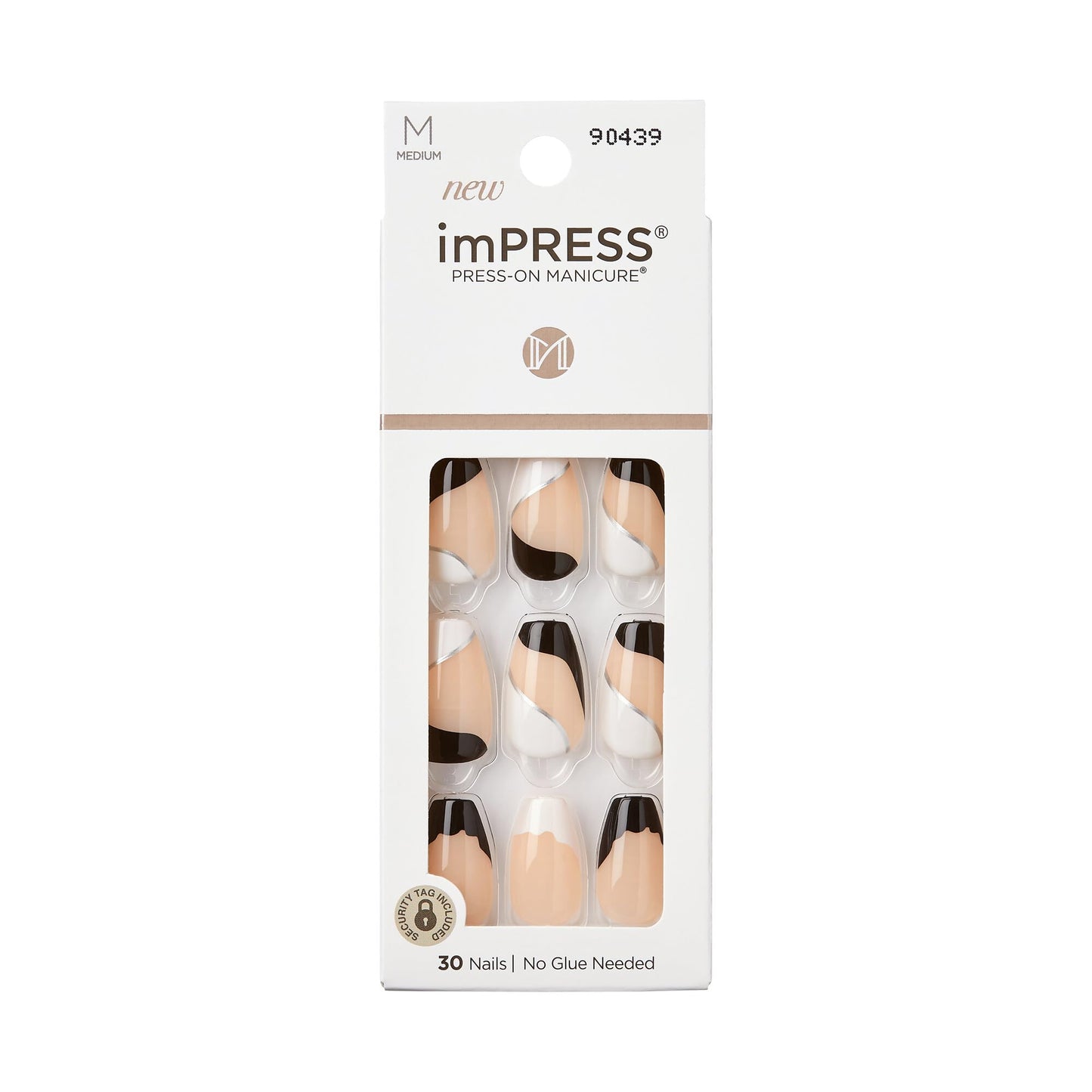 KISS Impress Medium Length Press-On Nails Includes 24 Nails, Prep Pad, 1 Manicure Stick, 1 Mini File Long Lasting Strong Hold - Pose Beauty & Personal Care KISS
