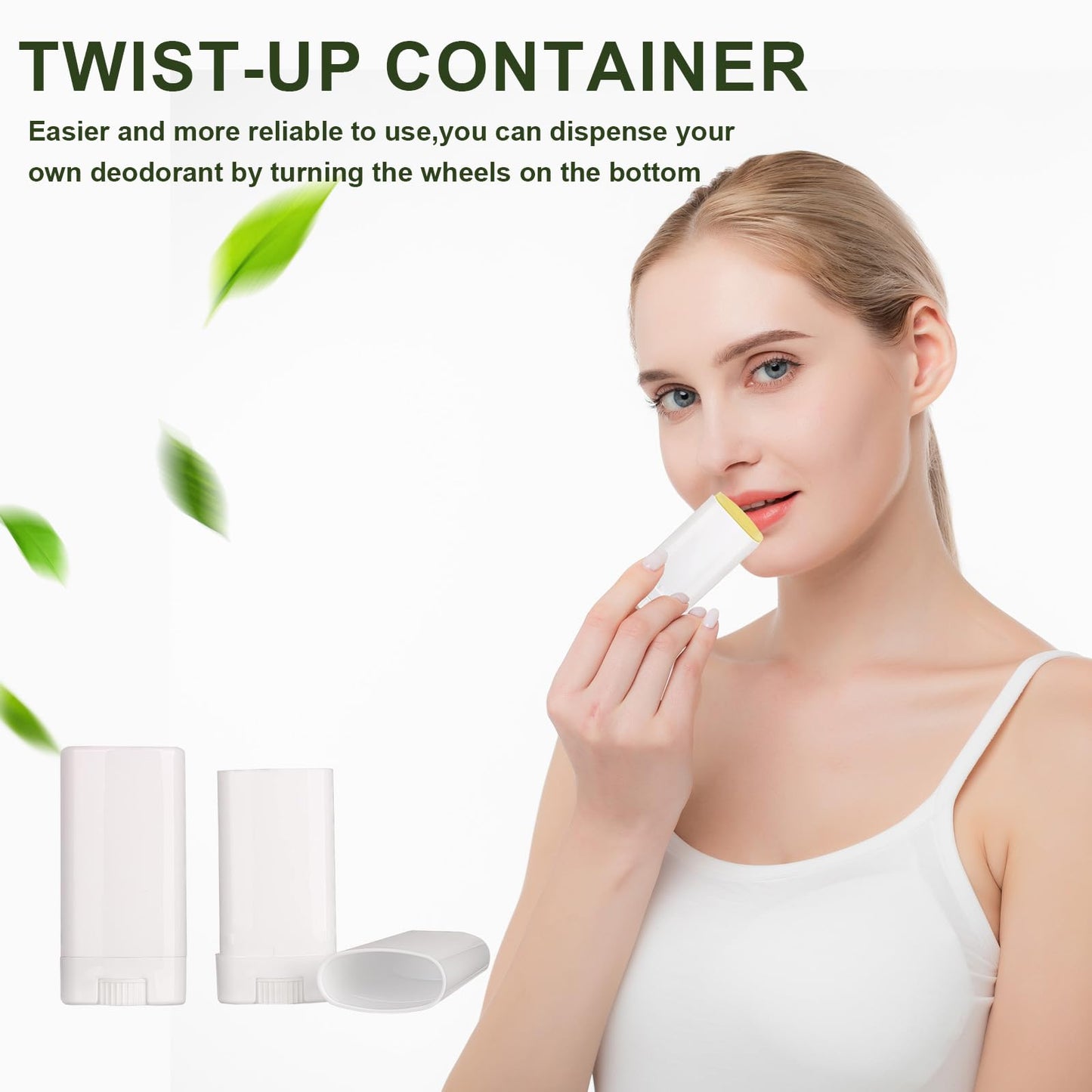 10 Pack 15ml Empty Plastic Tubes Oval Twist-Up Deodorant & Lip Balm ContainersWhite DIY Tubes for Homemade, Crayon Holder (0.5 Oz)