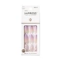 KISS imPRESS No Glue Mani Press On Nails, Design, 'All I Want', Purple, Medium Size, Coffin Shape, Includes 30 Nails, Prep Pad, Instructions Sheet, 1
