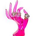 HOMEGOAL Hand Jewelry Holder, Bracelet Ring Watch Jewelry Display Holder Stand, Mannequin Hand, Polyresin, 7 Inch (Rose Red)