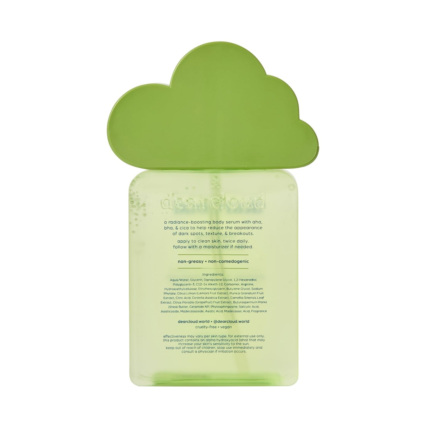 dearcloud Clarifying Body Serum - AHA, BHA, & Cica Korean Skincare for Radiant Skin - Korean skin care body serum for smooth, clear skin (5.24 fl oz)